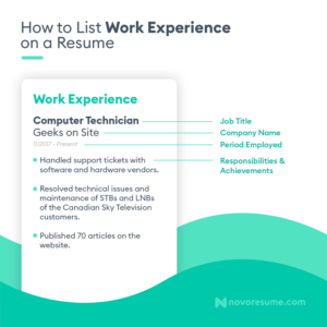 work experience on a resume Stunited CV tips for recent university graduates